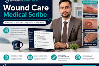 be your hipaa certified wound care medical scribe