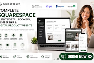 build a complete squarespace client portal booking  membership and digital prod