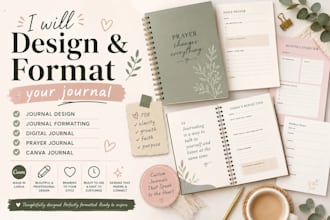design journal,prayer journal digital journal journal formatting, canva design