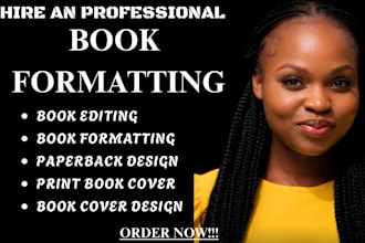 do book formatting, manuscript formatting, book editing, layout design paperback