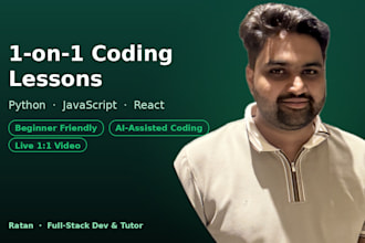teach you python, javascript, react and ai coding tools 1 on 1