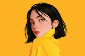 yellow cartoon character portrait