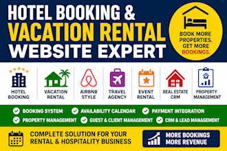 hotel booking website vacation rental website airbnb travel agency booking crm