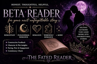 beta read your paranormal romance or fantasy manuscript