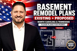 draw north carolina tennessee basement remodel finishing plans existing proposed