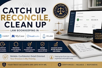catch up reconcile ,clean up law bookkeeping in caret, mycase trustbooks , pclaw