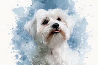 paint adorable watercolor pet portrait