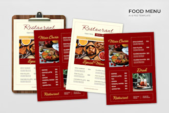 design digital restaurant menu, food menu, digital menu board, tv screen menu