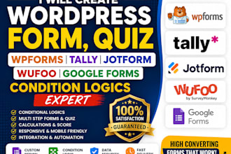 create wpform tally quiz form jotform wufoo google forms condition logics expert