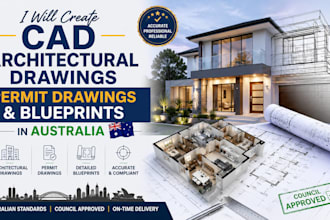 create cad architectural drawings, permit drawings and blueprints in australia