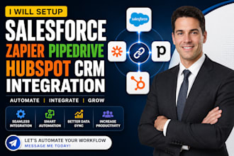 setup salesforce zappier pipdrive hubspot crm integration