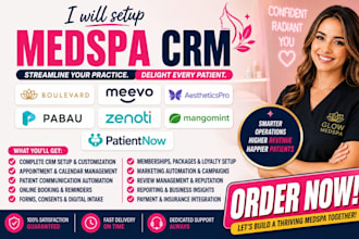 setup medspa crm boulevard meevo aestheticspro pabau zenoti mangomint patientnow