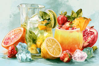 make an amazing food and drink watercolor illustration