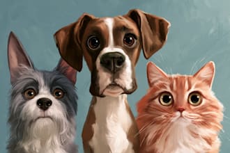 draw a caricature of your dog cat or other pet