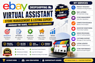 be your ebay virtual assistant VA, ebay dropshipping and store manager