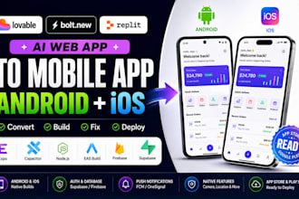 convert your lovable boltnew or ai web app to android ios expo app store deploy