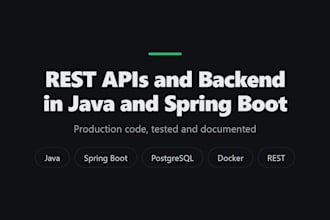 develop a rest API and backend with java and spring boot