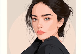 draw cartoon vector portrait with your face