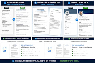 create a professional ats friendly resume and cover letter