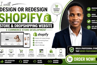 design, redesign shopify store shopify dropshipping website ecommerce store deve