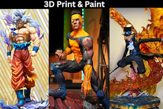 3d print and paint custom anime figure model miniatures stl resin printing