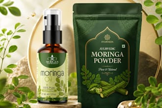 design cosmetic packaging, skincare label, supplement and product label