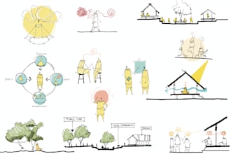 architectural sketches for your project