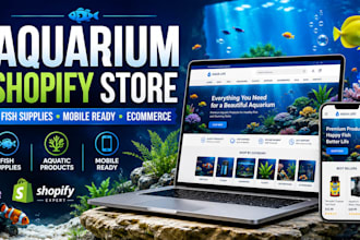 design aquarium shopify store fish supplies fish tank ecommerce website