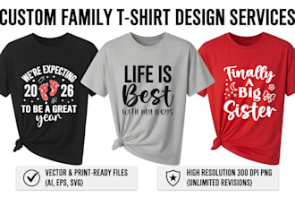 create custom family, mom and dad t shirt design