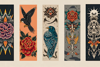 draw american traditional tattoo for you