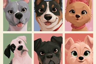 pet portrait into cute disney style