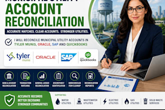 reconcile municipal utility accounts in tyler munis, oracle, sap and quickbooks