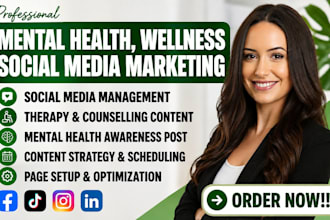 be your social media manager for mental health, aba therapy, therapy, counselors