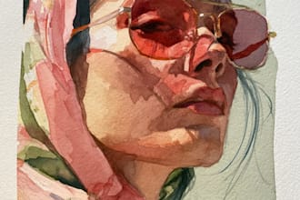 watercolor portrait painting photo to watercolor portrait