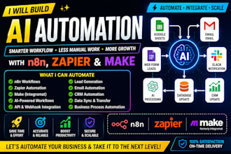 automate repetitive business tasks using ai, n8n, zapier and make
