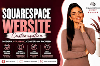 design, redesign or customize squarespace business website, website development