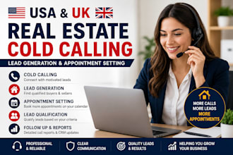 do USA UK cold calling real estate cold calling appointment seting telemarketing