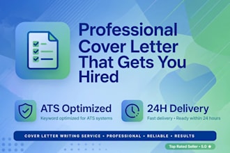 write a professional cover letter and application letter