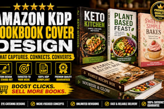 design cookbook cover kindle cover kdp paperback cover recipe book cover design