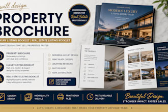 design property brochure, luxury listing booklet, real estate listing booklet