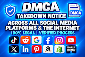 remove harassing, copyright, infringing negative links, leaked posts under dmca