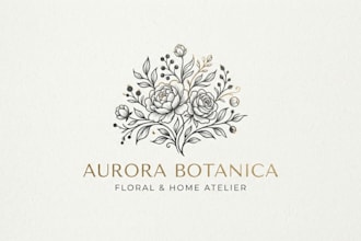 design an elegant floral logo for your brand