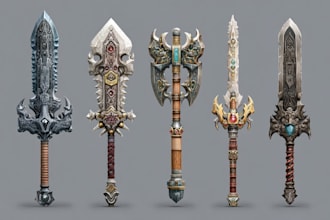 design unique weapons illustrations