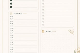 design a beautiful daily planner and printable plan template
