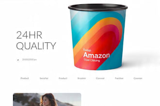designing amazon product image and a content banner