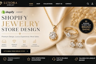 design a shopify jewelry store, jewelry website or fashion store