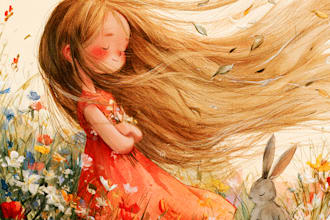 create children story book illustration and children story book cover