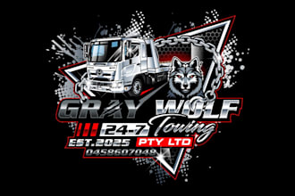 create fantastic gorgeous transport and wolf logo design
