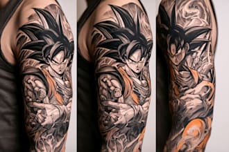 design custom anime manga tattoo design for you