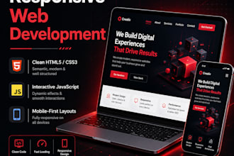 build a responsive modern website using HTML CSS and javascript